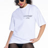 Front View Everybody Lies Crew Neck Graphic Tee