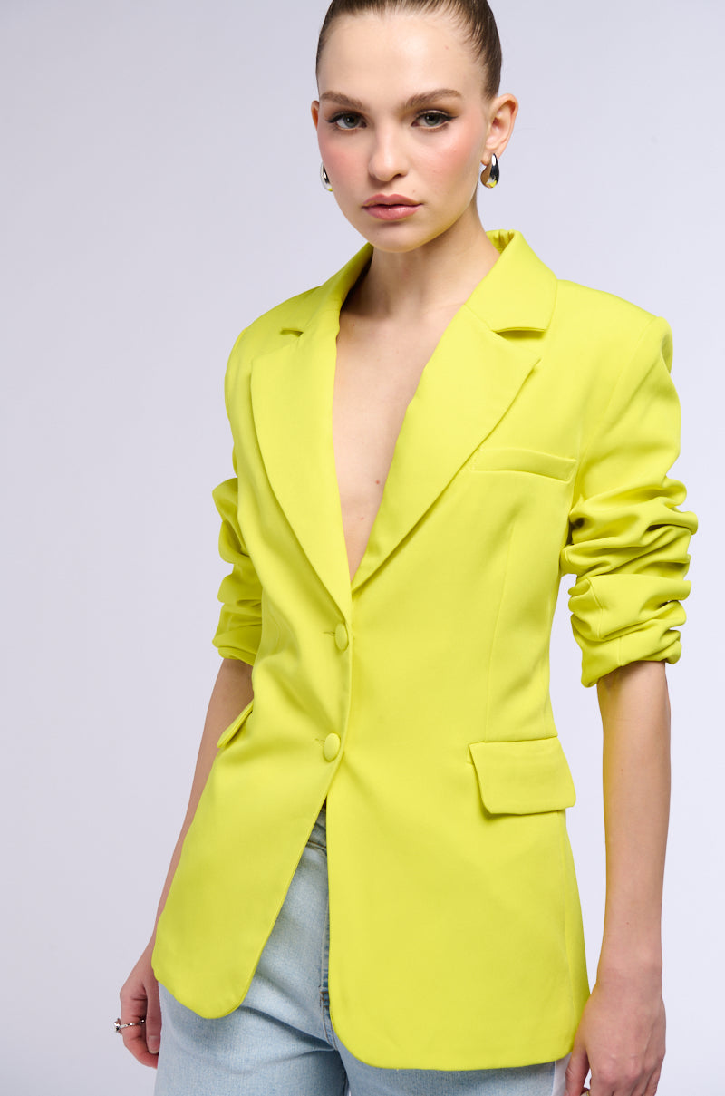 Front View Everyday Blazer In Yellow 0