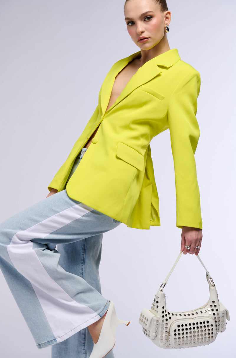 Side View Everyday Blazer In Yellow 1