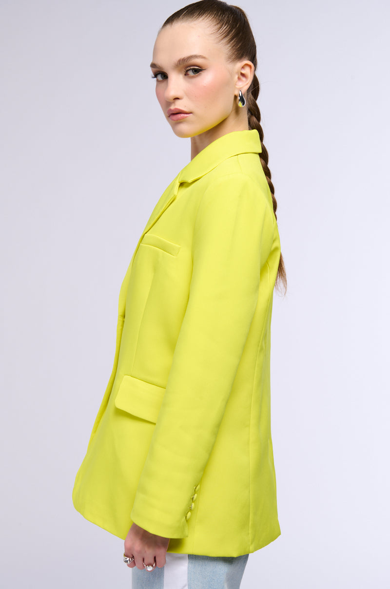 Back View Everyday Blazer In Yellow 2
