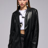 Front View Everyday Casual Faux Leather Blazer