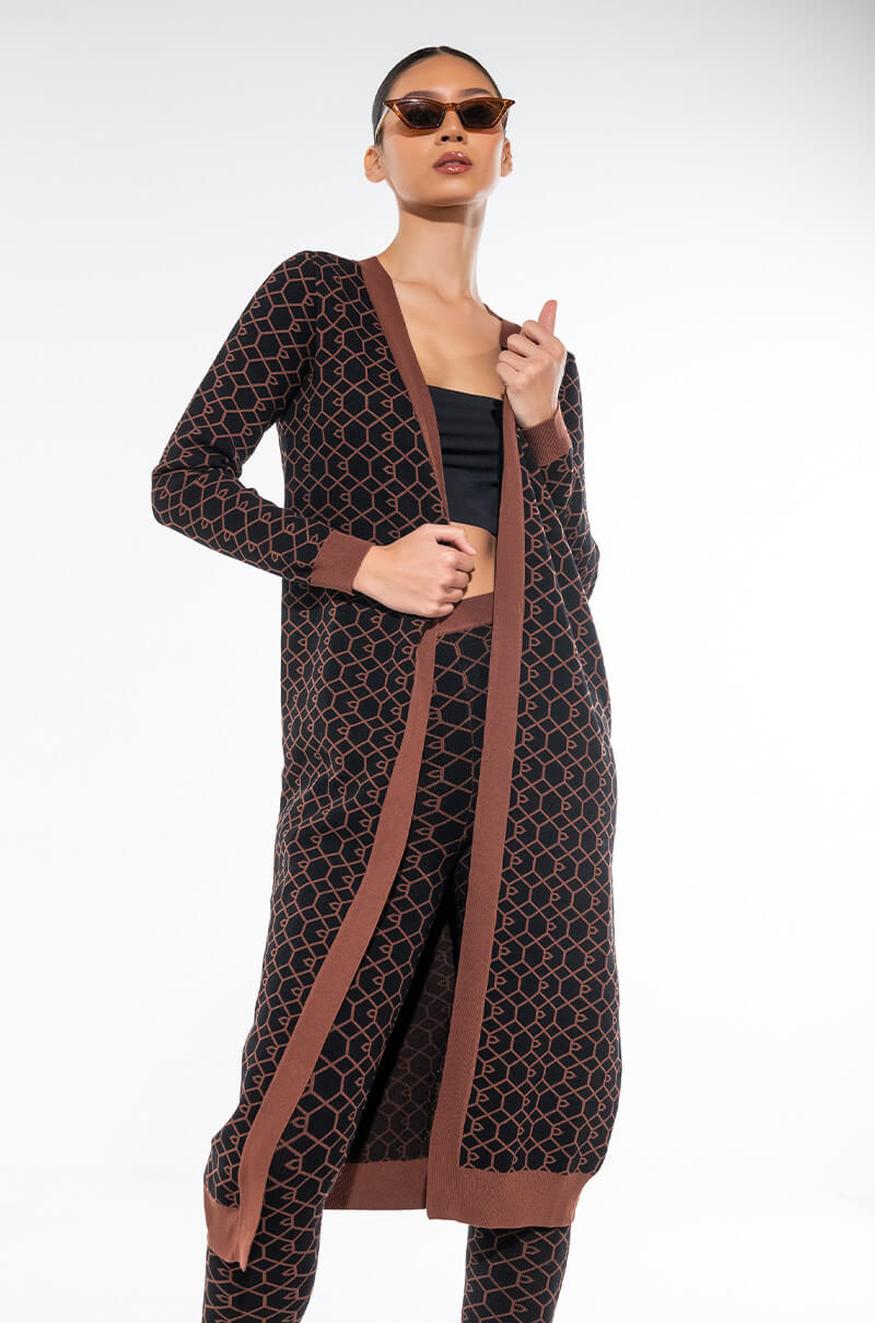 Front View Everyday Maxi Knit Cardigan