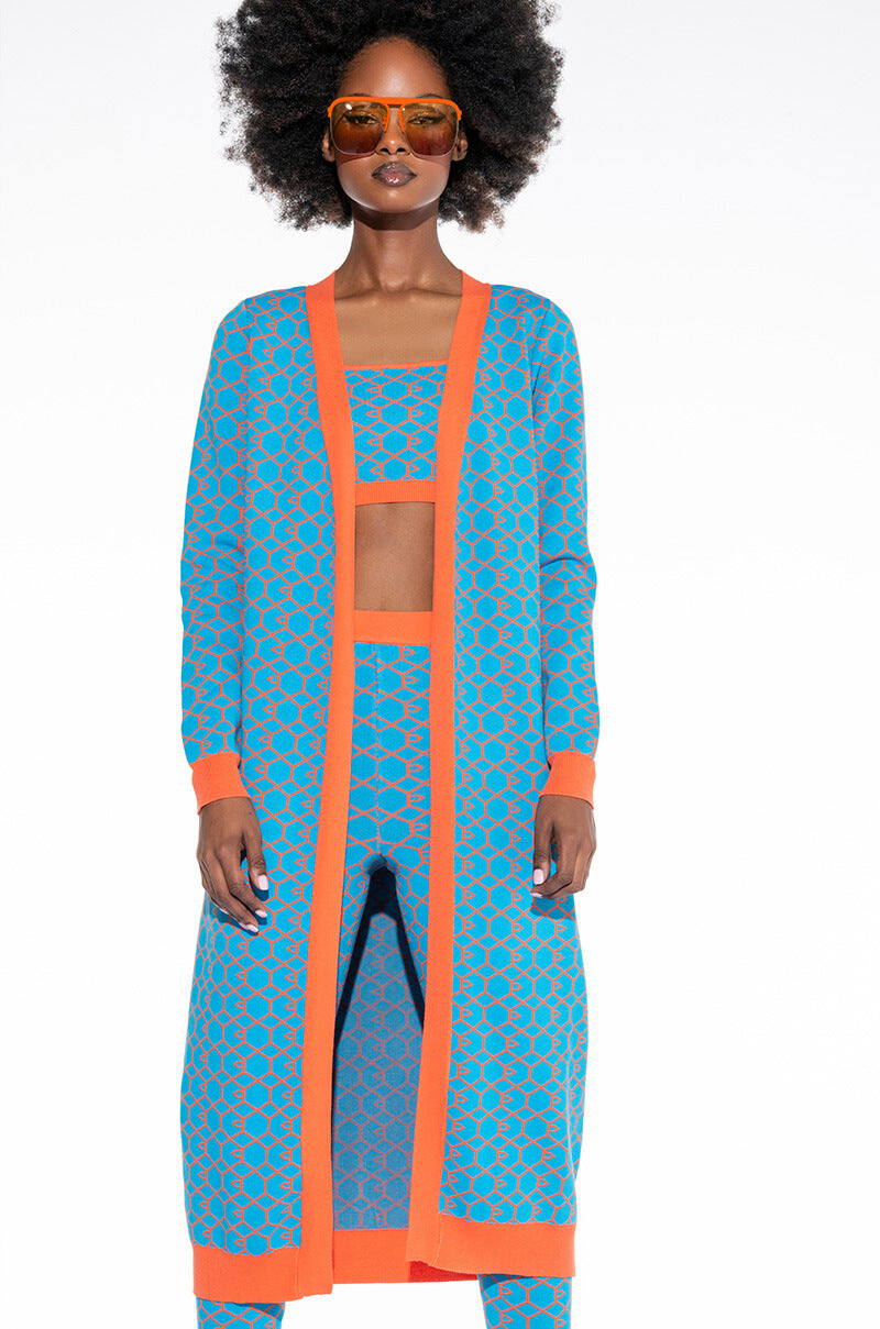 Front View Everyday Maxi Knit Cardigan