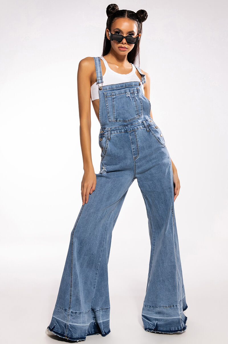 Back View Everyday Wide Leg Overalls