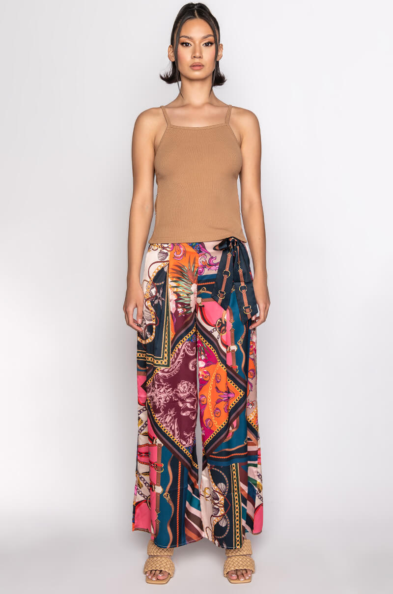 Extra View Excuse Me Tie Front Wide Leg Palazzo Pants 6