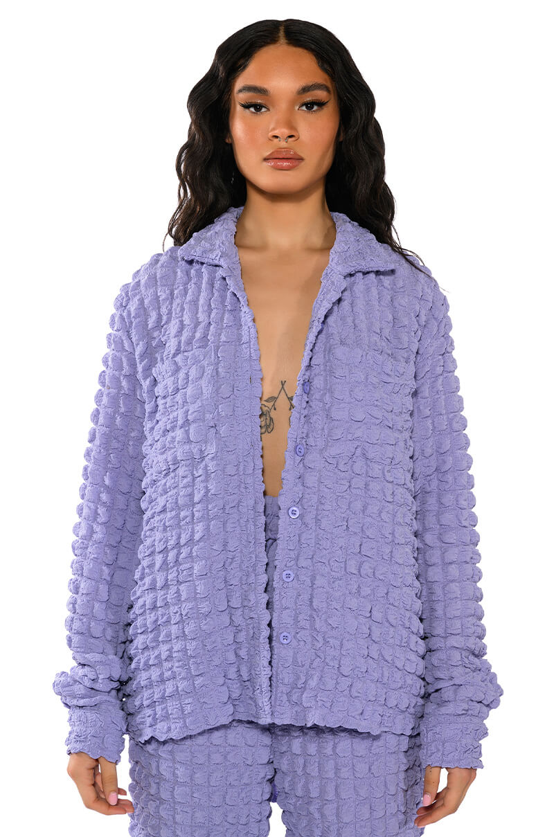 Front View Existing Loudly Textured Button Down Top