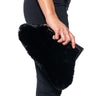 Front View Expensive Taste Faux Fur Clutch In Black