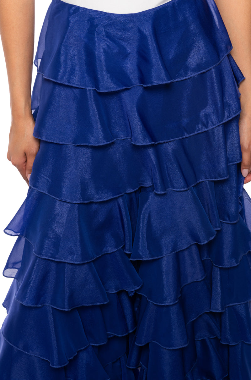 Extra View Express Yourself Ruffle Pants In Royal Blue