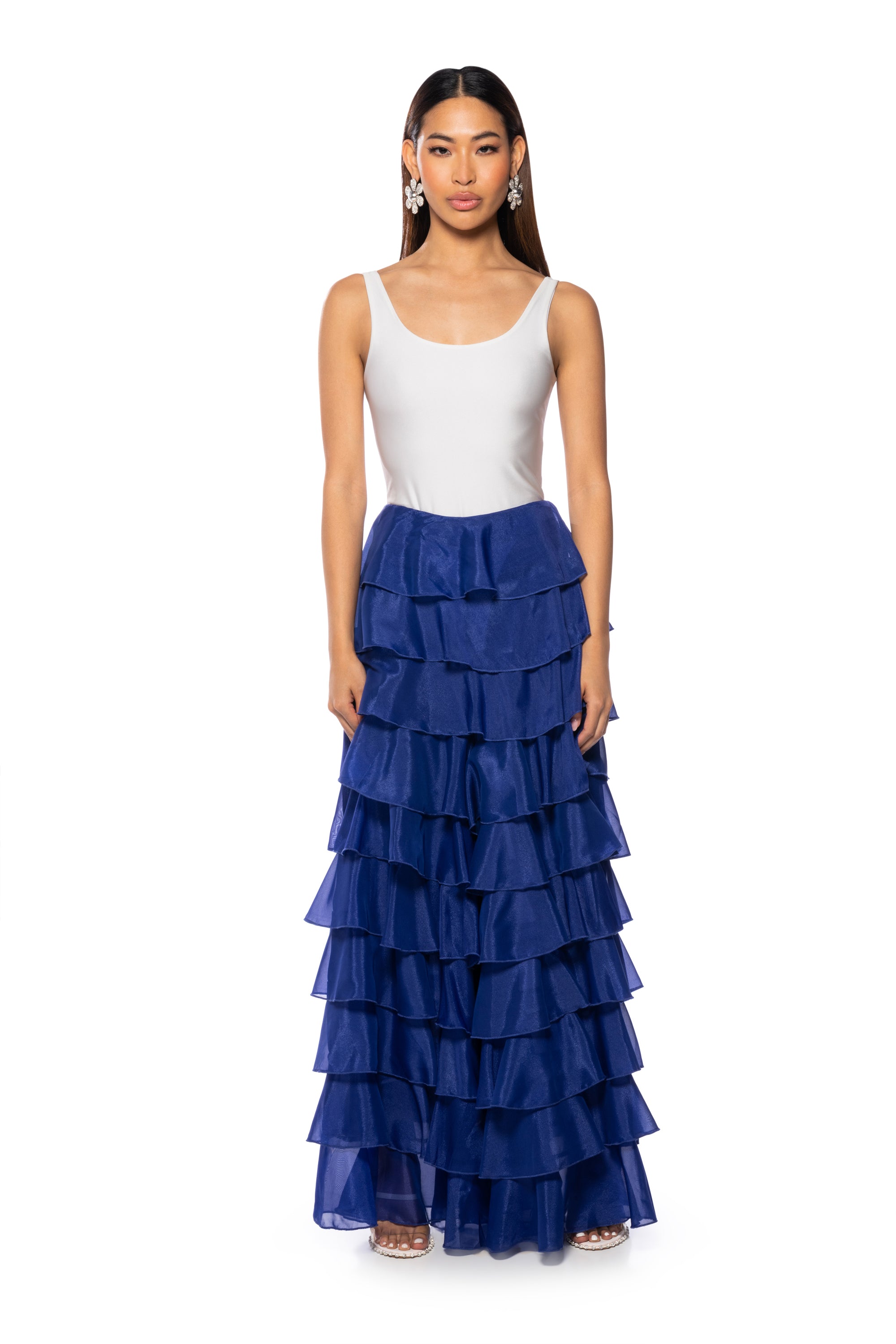 Extra View Express Yourself Ruffle Pants In Royal Blue