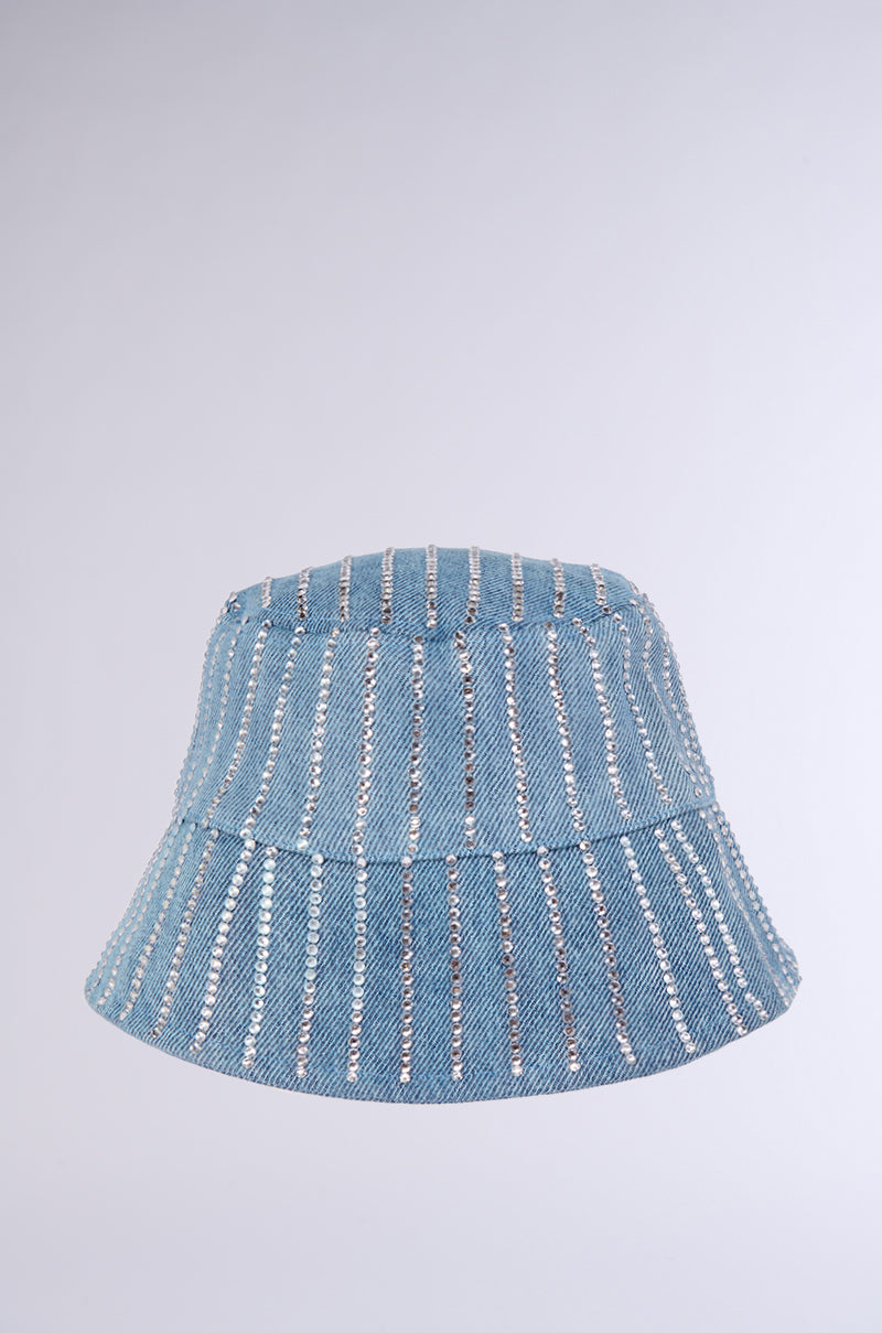 Back View Extra Luxe Denim Bucket Hat