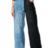 Front View Extreme Stretch Patchwork Wide Leg Jeans