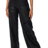 Front View Extreme Stretch Patchwork Wide Leg Pant