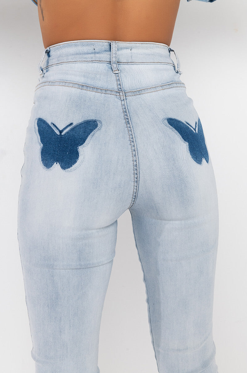 Detail View Extreme Stretch Skinny Jeans Butterfly 10