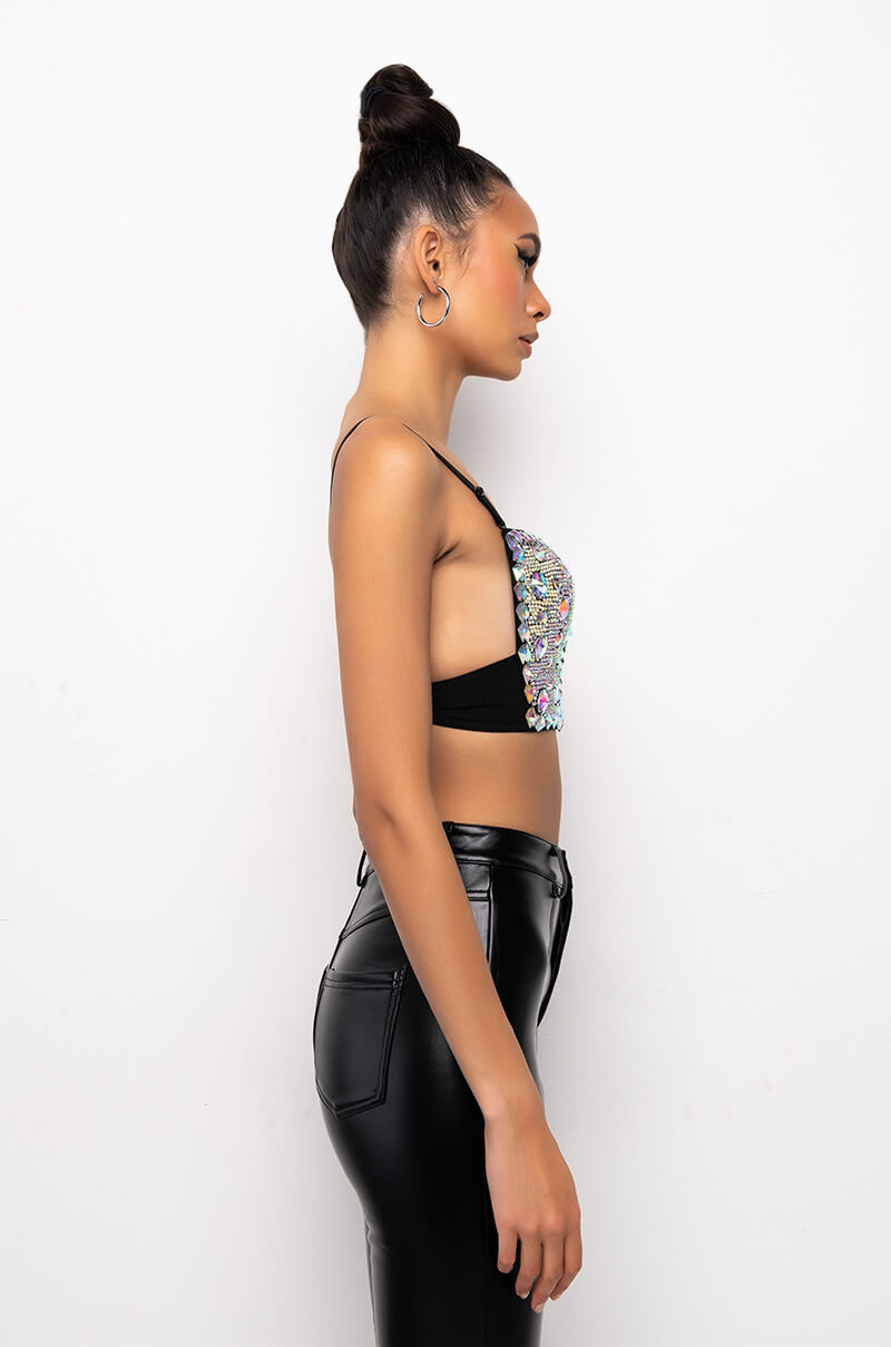 Extra View Exxxpensive To Be Me Rhinestone Bustier