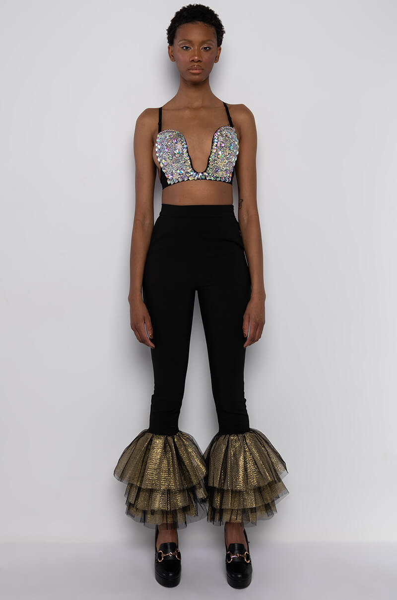 Extra View Exxxpensive To Be Me Rhinestone Bustier