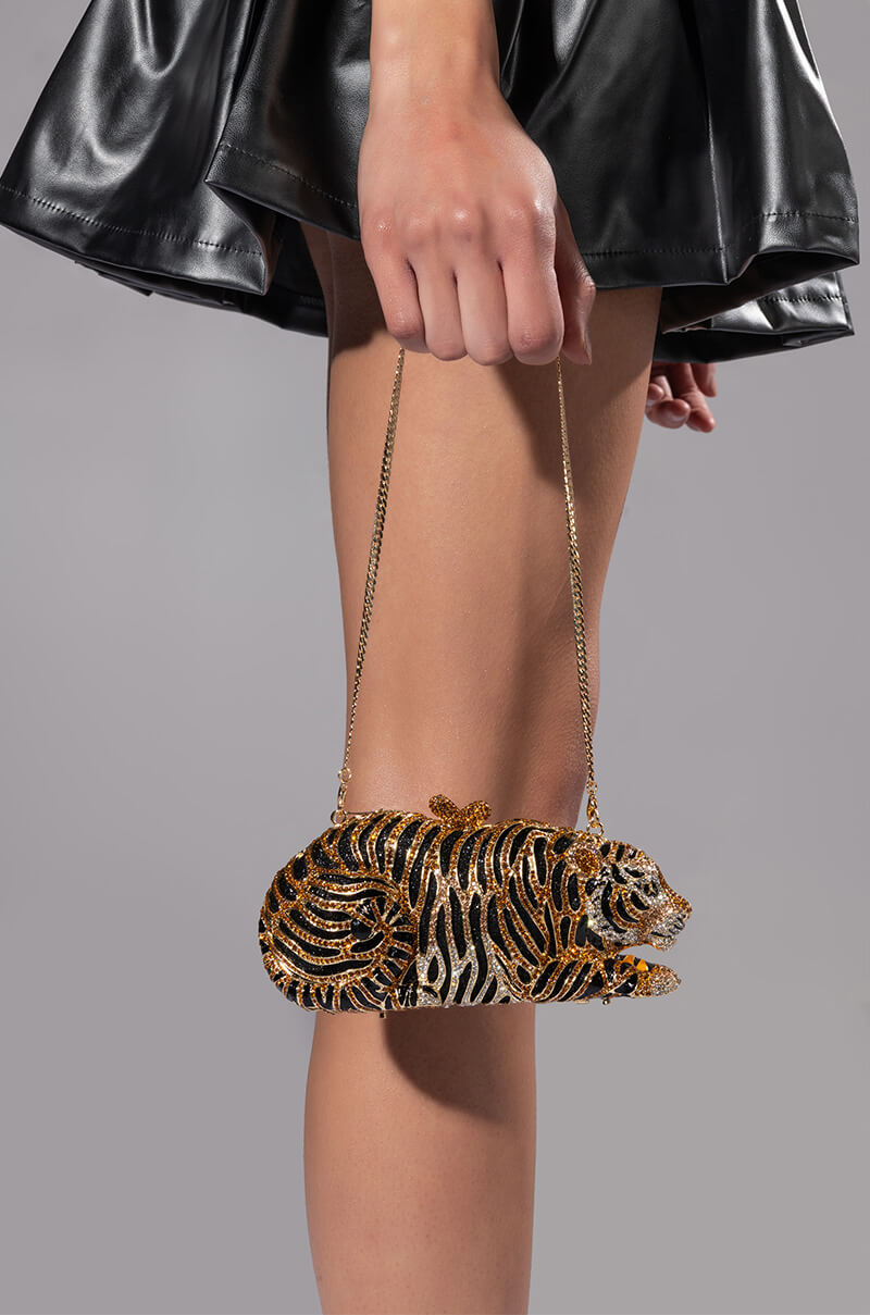 EYE OF THE TIGER RHINESTONE CLUTCH view 0