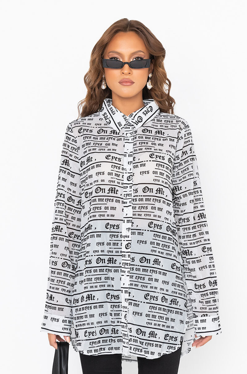Back View Eyes On Me Button Up Blouse