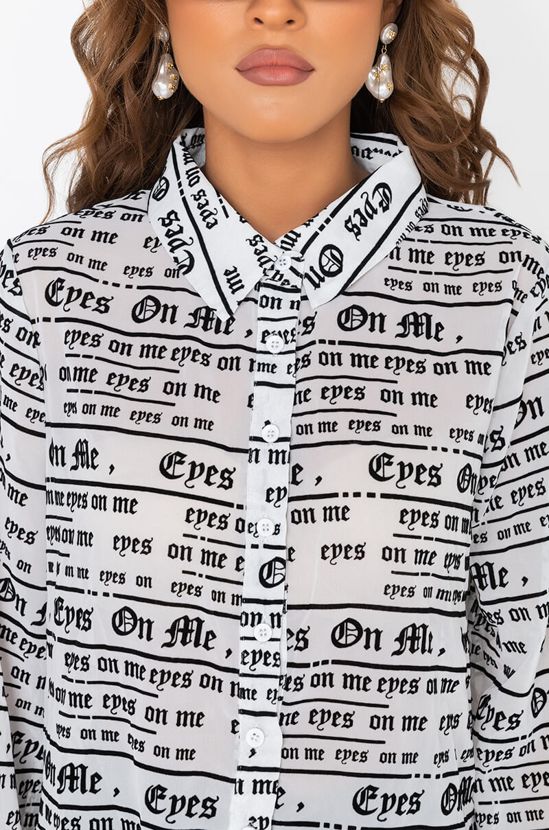 Extra View Eyes On Me Button Up Blouse
