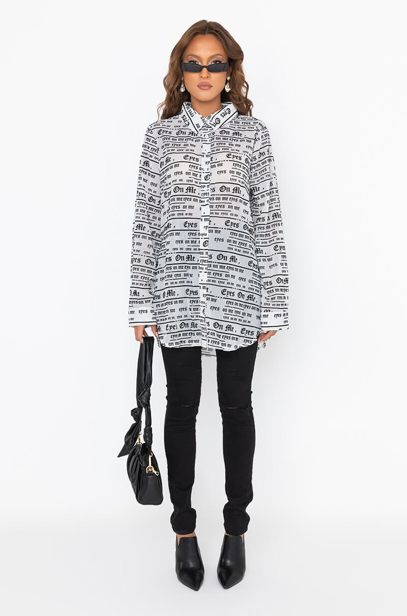 Extra View Eyes On Me Button Up Blouse
