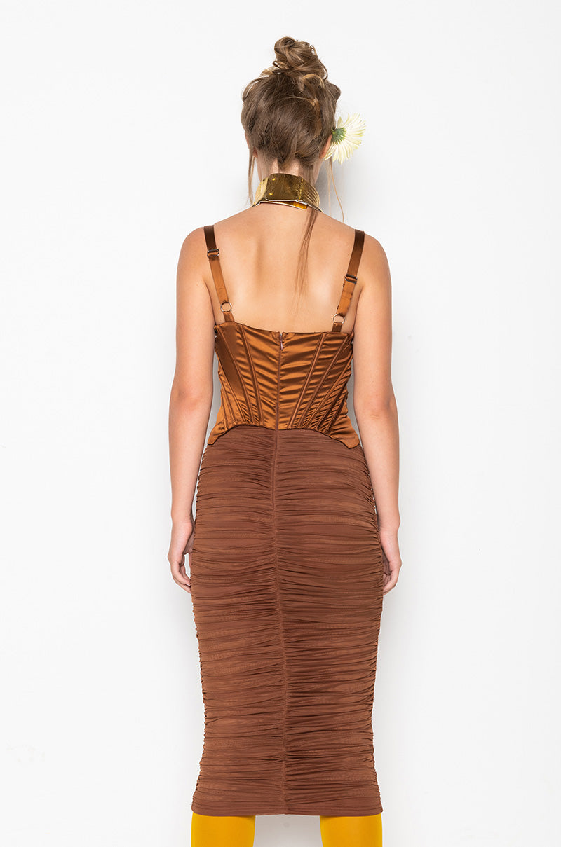 Back View Eyes On This Corset Midi Dress