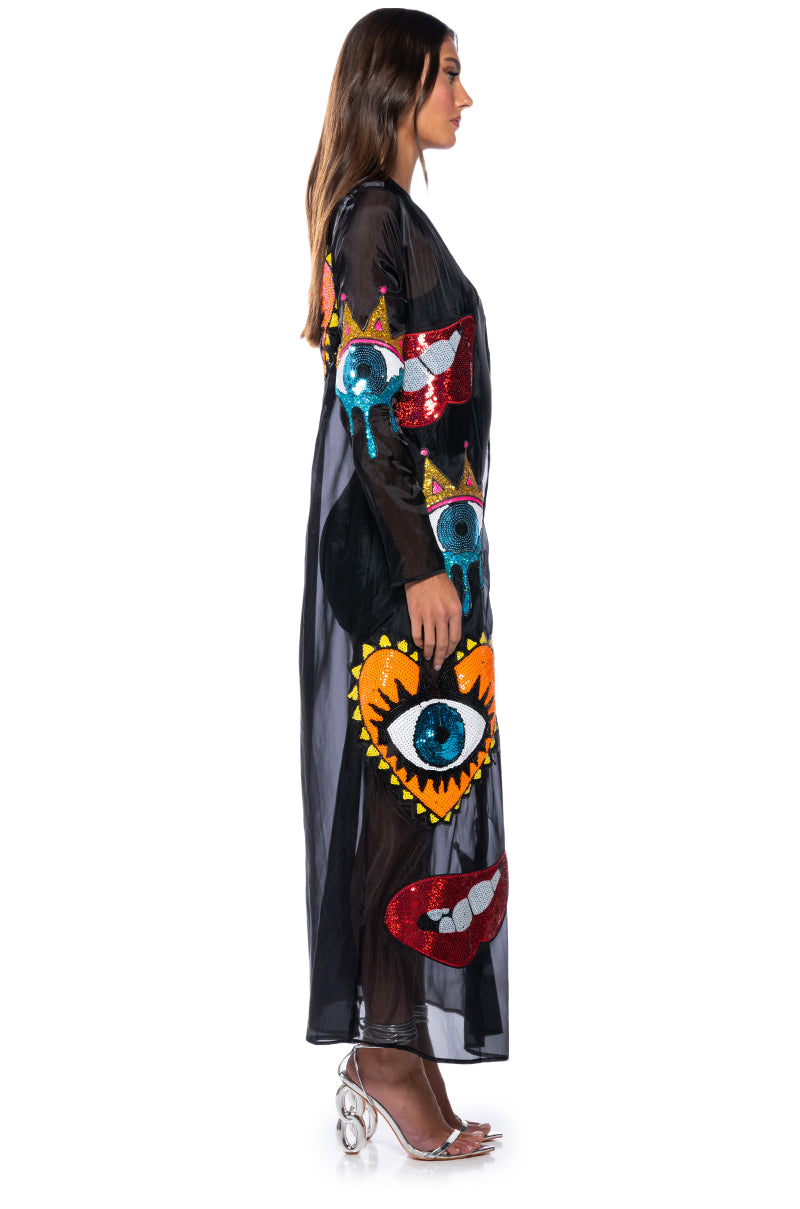 Detail View Eyes Wide Shut Sequin Duster