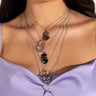 Front View Face It Silver Necklace Set