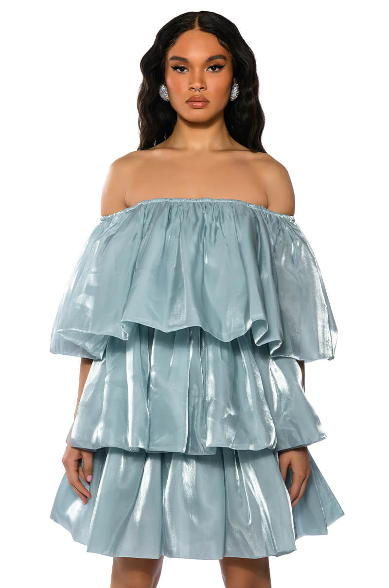 Front View Fairy Dreams Chiffon Layered Mini Dress