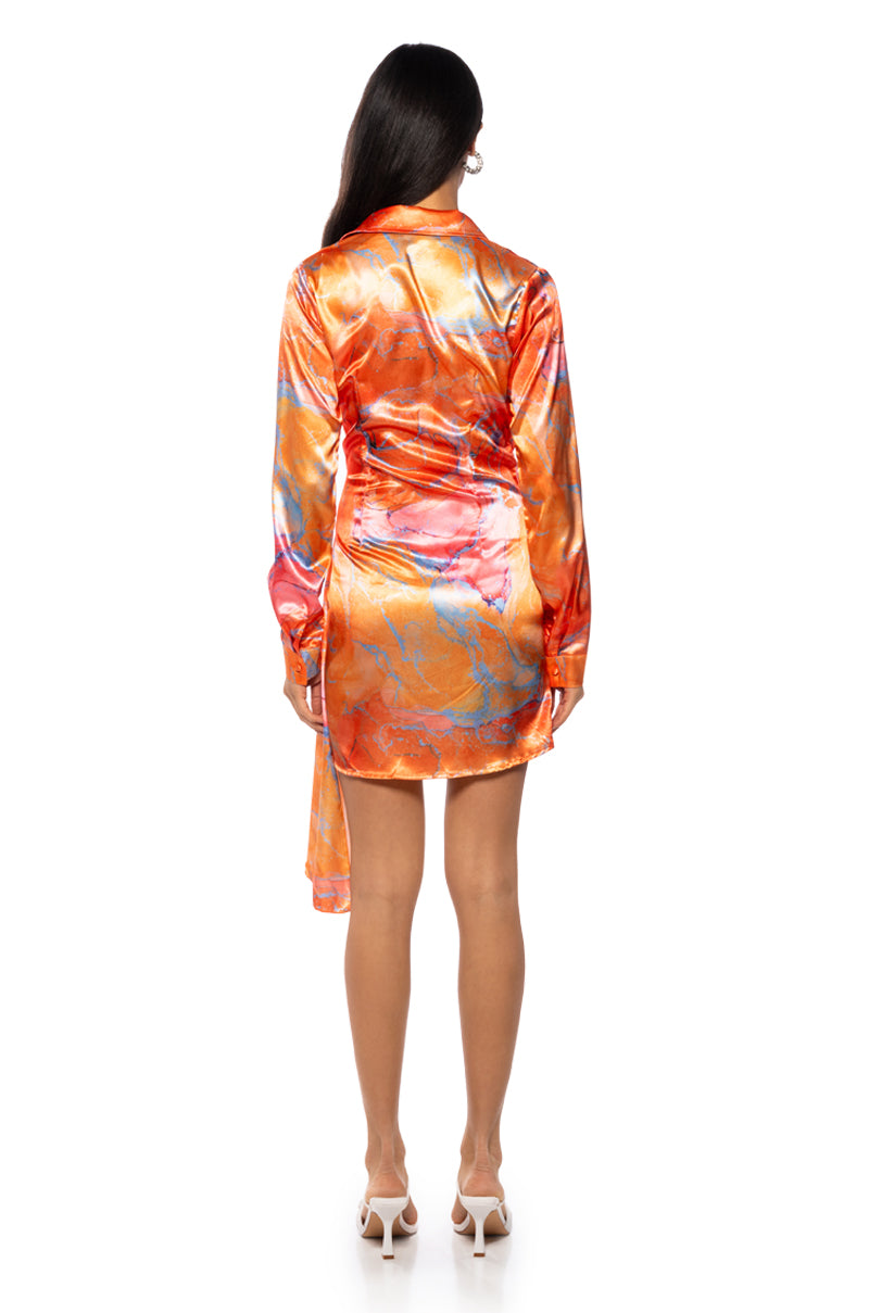 FALL FOR ME WRAP MINI DRESS IN ORANGE AKIRA FALL FOR ME WRAP MINI DRESS IN ORANGE AKIRA