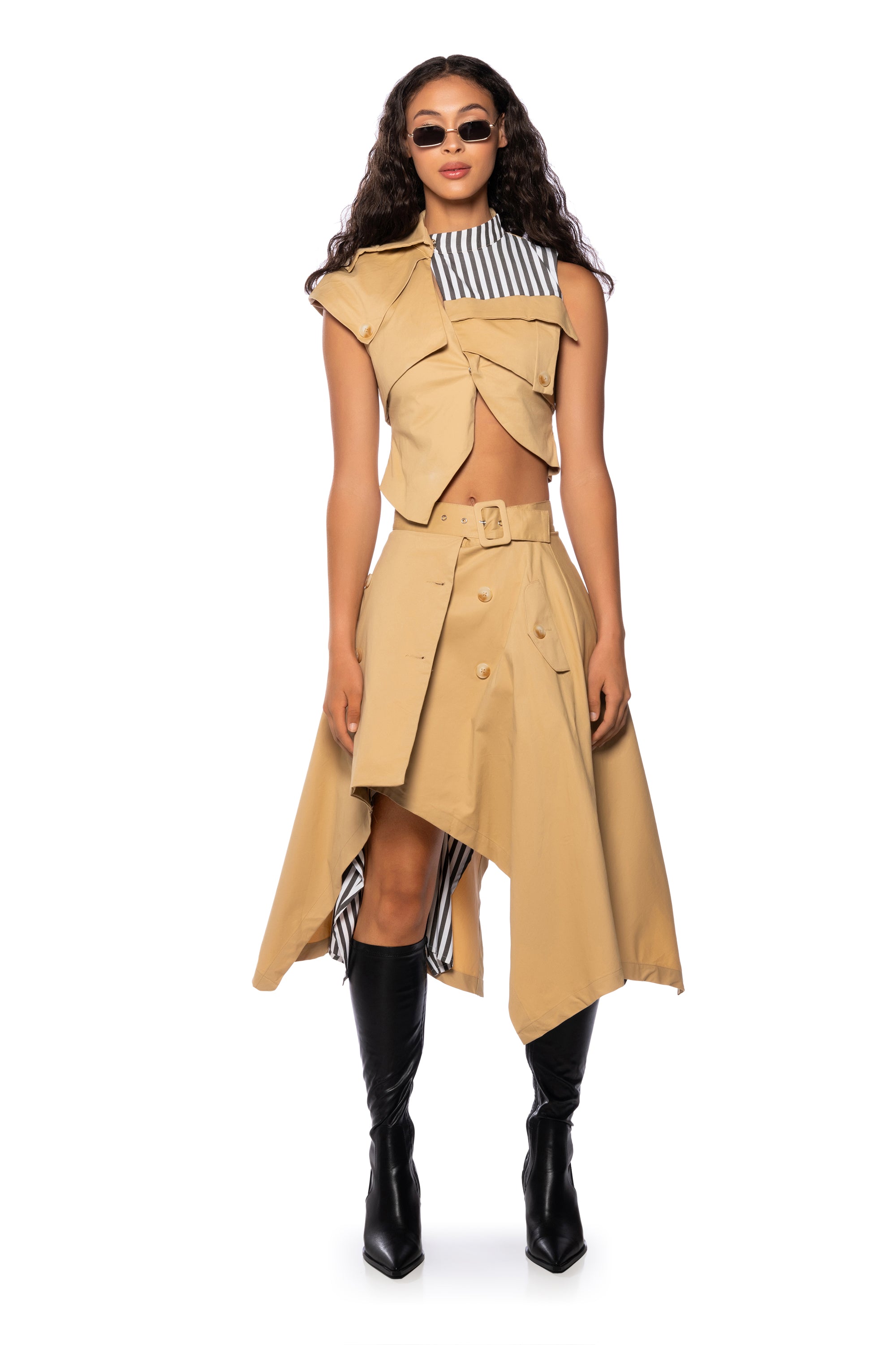 Extra View Fall Forward Crop Sleeveless Trench Vest 6