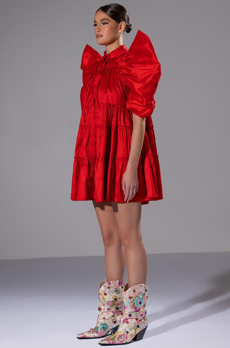 Back View Fall In Love Collared Mini Dress