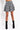 Front View Fall Vibes Only Plaid Knit Mini Skirt in Black Multi