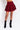 Front View Fall Vibes Only Plaid Knit Mini Skirt in Red Multi