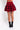 Back View Fall Vibes Only Plaid Knit Mini Skirt in Red Multi