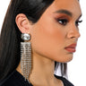 Front View Falling Waters Embellished Chandelier Earrings