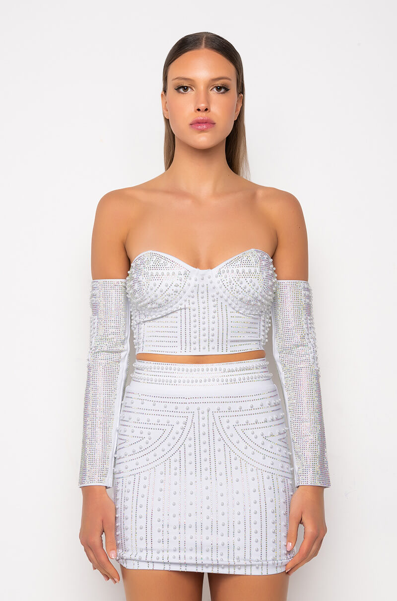 Back View Fancy Like Me Embellished Bustier Top 2