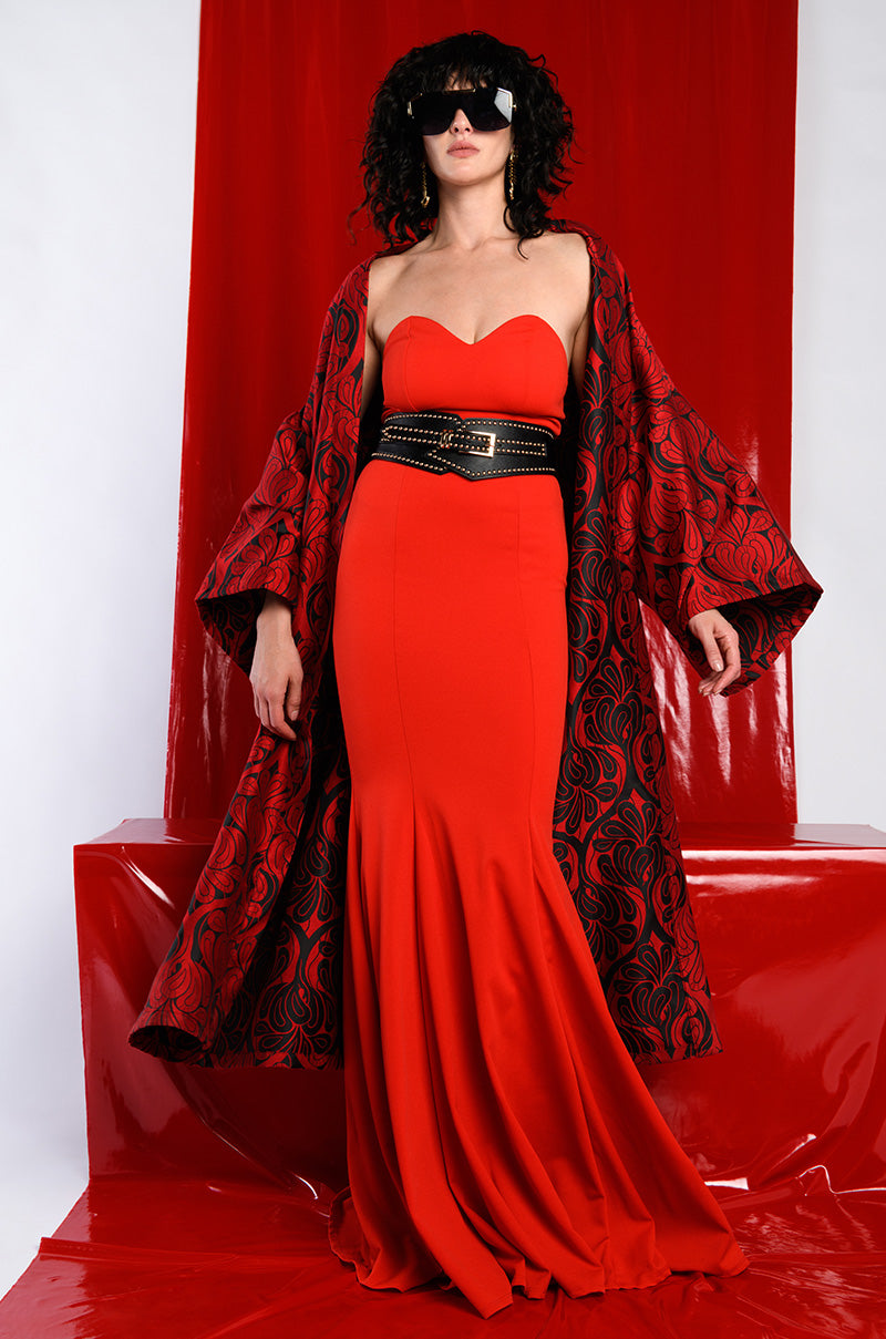 Front View Fantasia Brocade Kimono Jacket