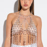 Front View Fantasy Drip Clear Warrior Bra Body Chain