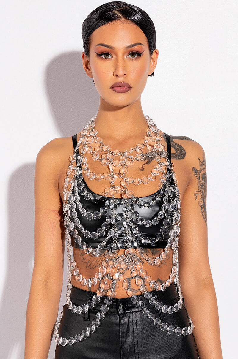 Front View Fantasy Drip Harness Body Chain