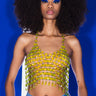 Front View Fantasy Drip Lime Body Chain Top