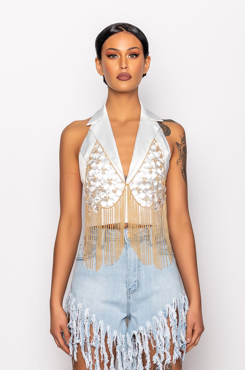 Back View Fantasy Drip Link Bra Body Chain