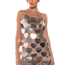 Front View Fantasy Heart Metallic Mini Dress