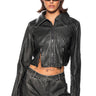 Front View Fast Lane Faux Leather Moto Jacket