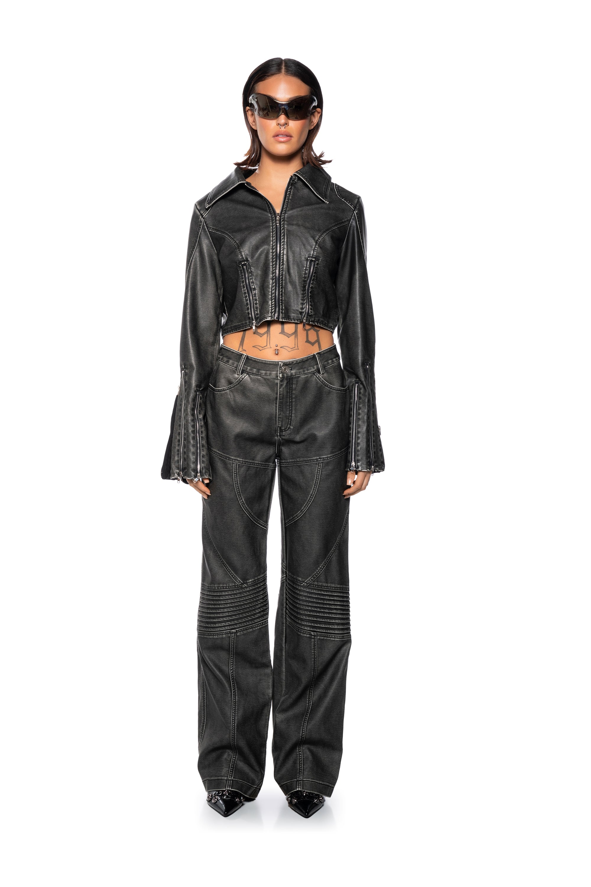 Extra View Fast Lane Faux Leather Moto Jacket 7