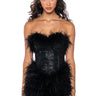 Front View Fatal Attraction Feather Detailed Mini Dress