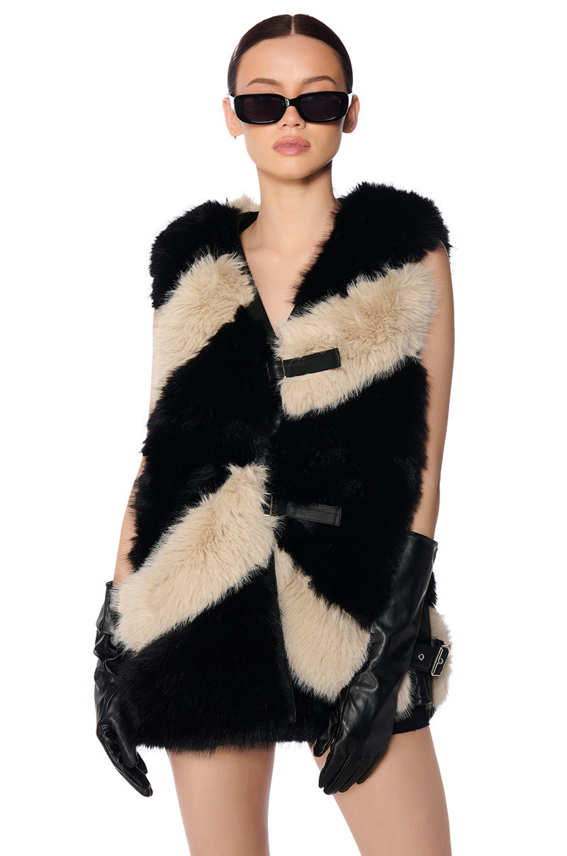 FAUX FUR HOLIDAY VEST view 0
