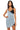 Front View Faux Leather And Denim Cross Front Tank Mini Dress