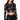 Front View Faux Leather Flower Detail Long Sleeve Mesh Top