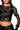 Full View Faux Leather Flower Detail Long Sleeve Mesh Top