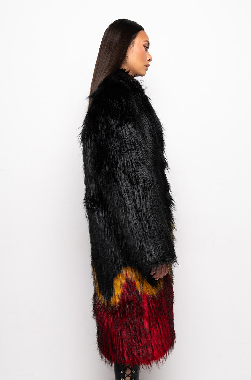 Full View Feel The Flame Faux Fur Jacket