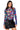 Front View Feel The Rush Printed Mesh Mock Neck Top